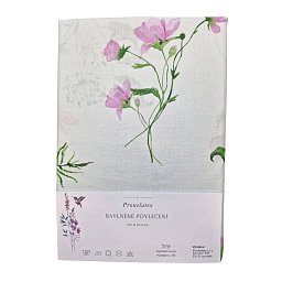 Obrázek pro produkt Bavlněné povlečení Růžové květy na zelené 140X200 70X90