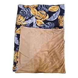 Obrázek pro produkt Zateplená kombinovaná deka v polštáři Zlaté listy krep150X200 50X60