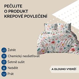Obrázek pro produkt Krepové povlečení Listy zlaté 140x200 70x90